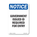 Government Issued ID Required For Entry
