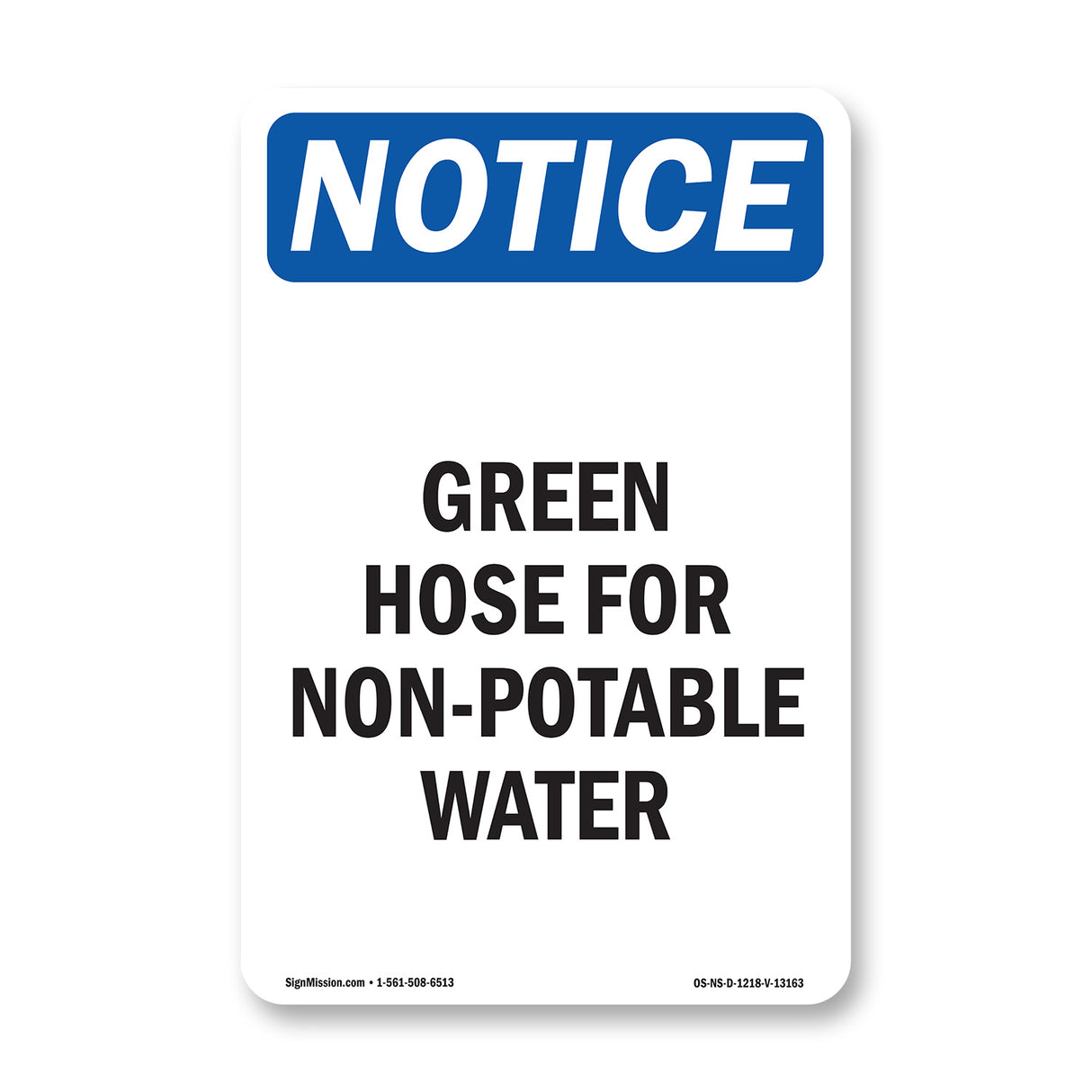 Green Hose For Non-Potable Water