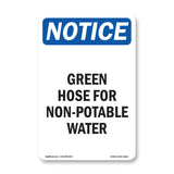 Green Hose For Non-Potable Water