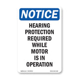 Hearing Protection Required While Motor