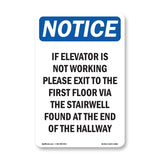 If Elevator Is Not Working Please Exit To