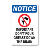 Important Don't Pour Grease