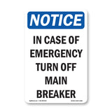 In Case Of Emergency Turn Off Main Breaker