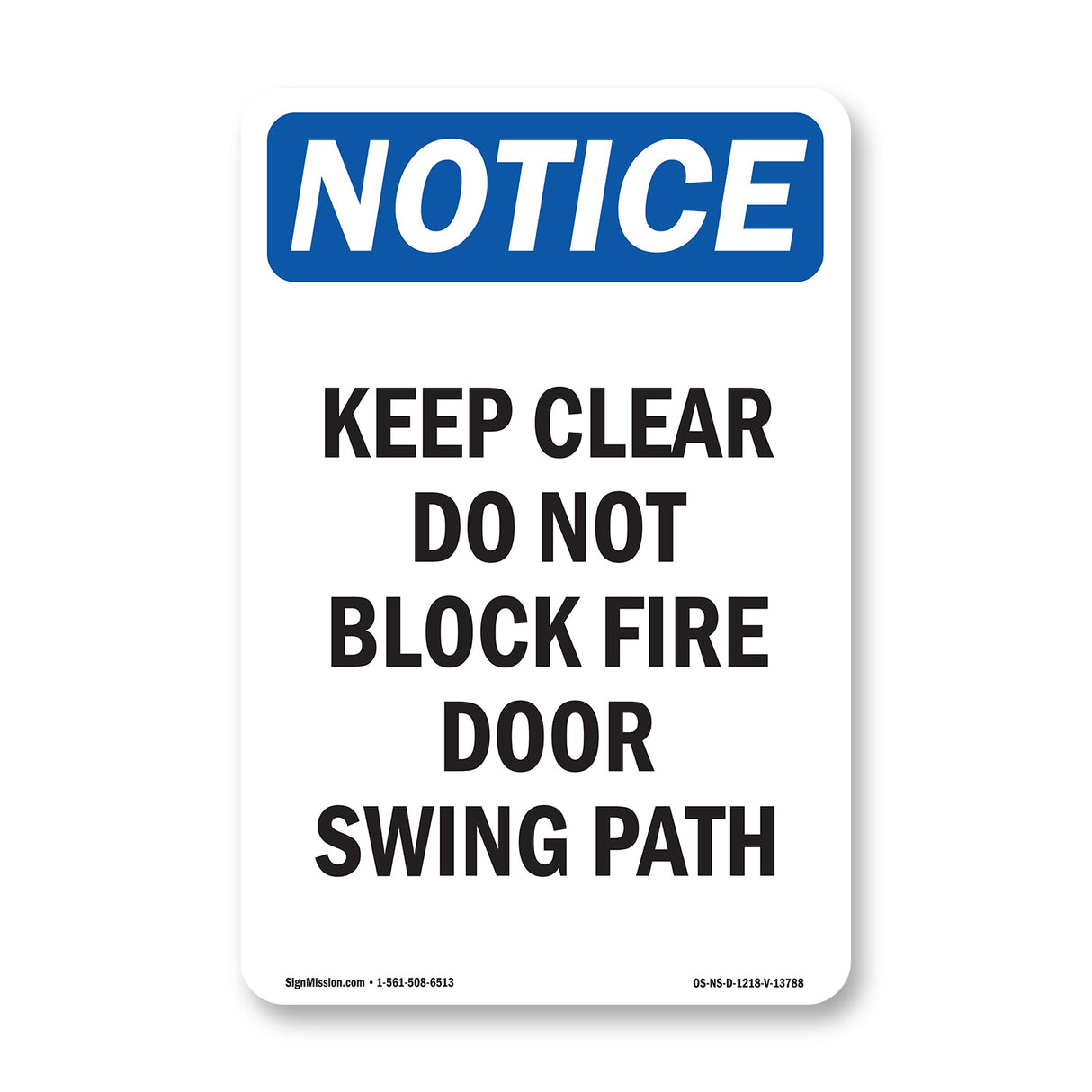 Keep Clear Do Not Block Fire Door