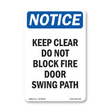 Keep Clear Do Not Block Fire Door