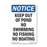 Keep Out Of Pond No Swimming No Fishing No Boating