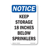 Keep Storage 18 Inches Below Sprinklers