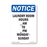 Laundry Room Hours ____ Am To ____ Pm Monday