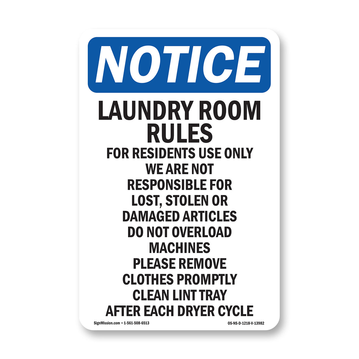 Laundry Room Rules For Residents