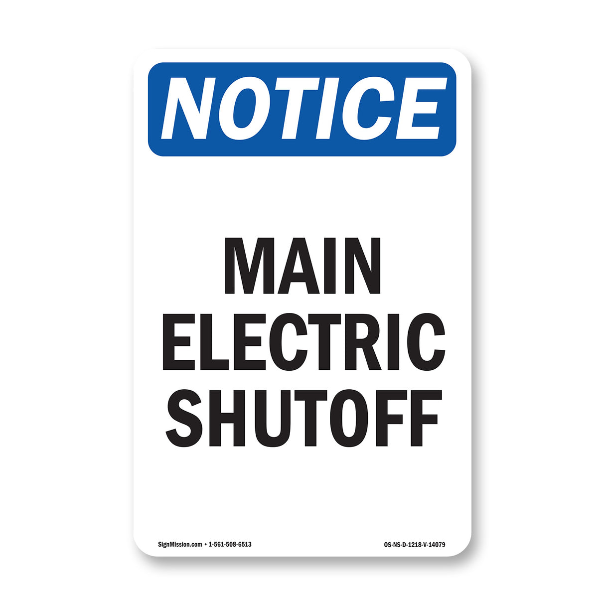 Main Electric Shutoff Sign