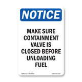 Make Sure Containment Valve Is Closed Before