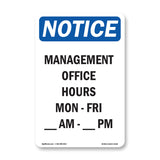 Management Office Hours Mon - Fri ____ Am