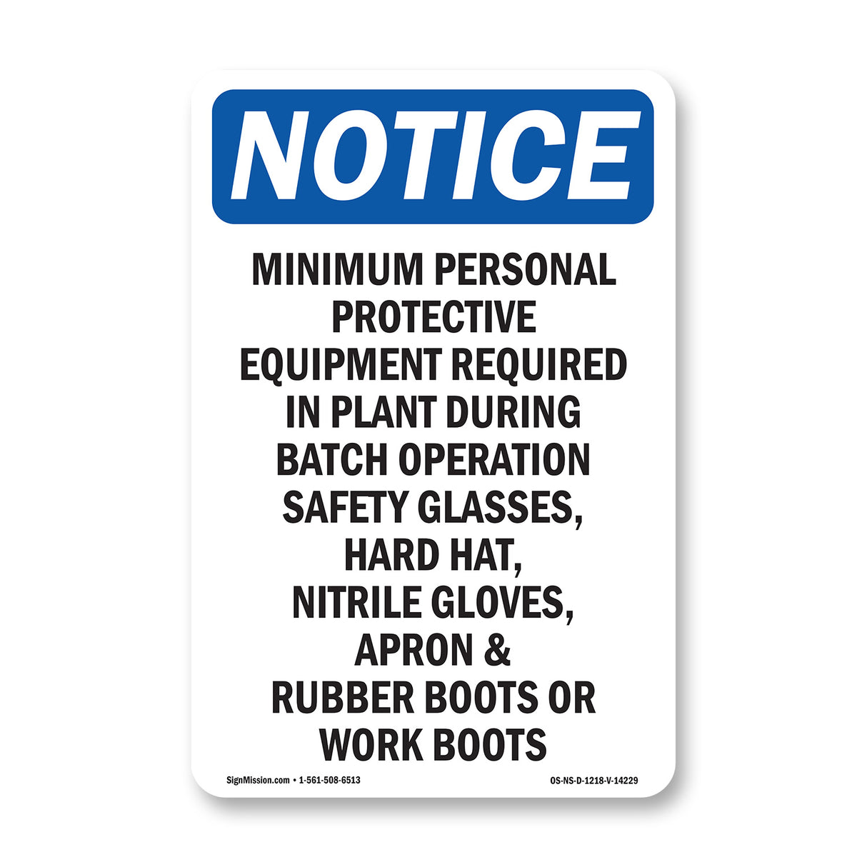 Minimum Personal Protective Equipment Required