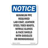 Minimum PPE Required Lab Coat, Leather Steel