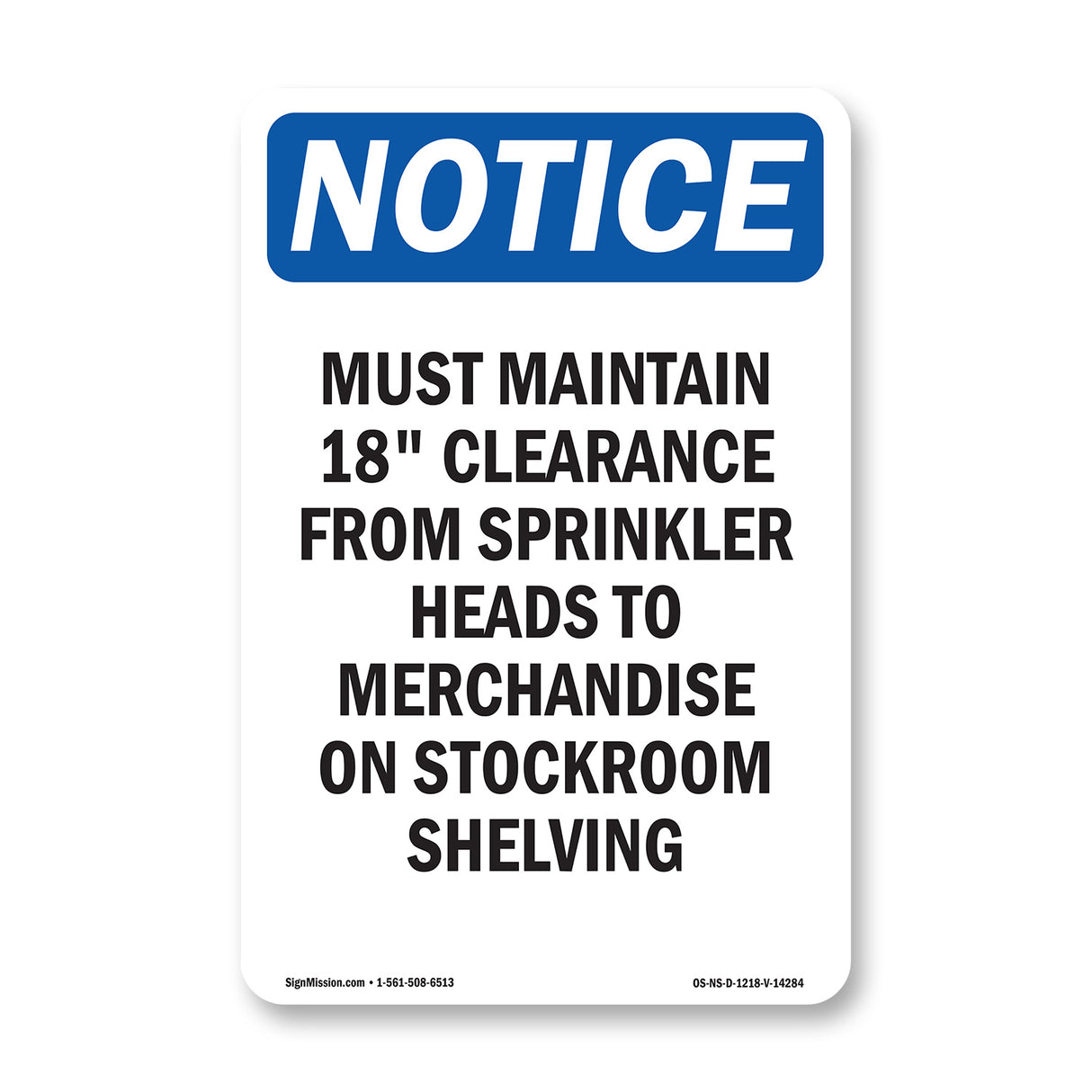 Must Maintain 18 Clearance From