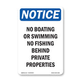 No Boating Or Swimming No Fishing Behind