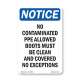 No Contaminated PPE Allowed Boots Must Be