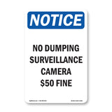 No Dumping Surveillance Camera $50 Fine