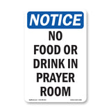 No Food Or Drink In Prayer Room