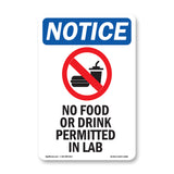 No Food Or Drink Permitted In Lab