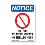 No Gum No Metal Cleats No Shelled Nuts