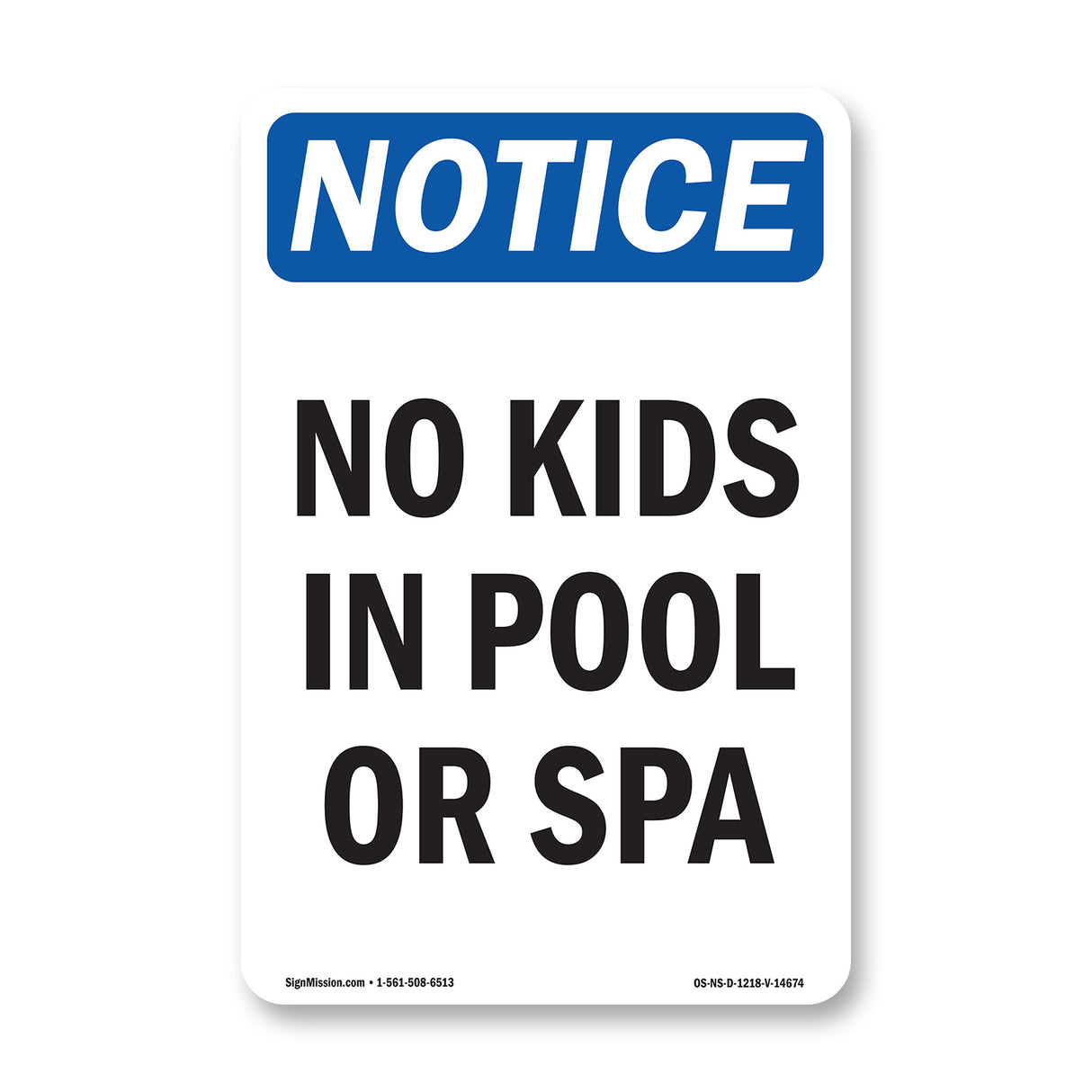 No Kids In Pool Or Spa