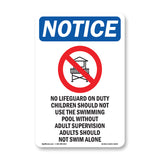 No Lifeguard On Duty Children