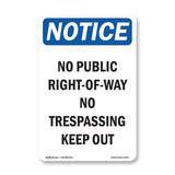 No Public Right-Of-Way No Trespassing Keep Out