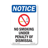No Smoking Under Penalty