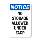 No Storage Allowed Under Facp