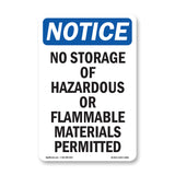 No Storage Of Hazardous Or Flammable Materials