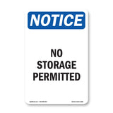 No Storage Permitted