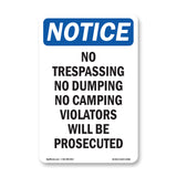 No Trespassing No Dumping No Camping