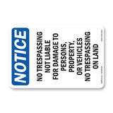 No Trespassing Not Liable For Damage To