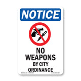 No Weapons By City Ordinance