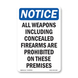 NOTICE All Weapons Concealed Firearms Prohibited