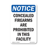 NOTICE Concealed Firearms Are Prohibited