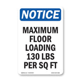 NOTICE Maximum Floor Loading 130 Lbs Per Sq Ft