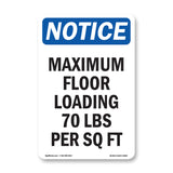 NOTICE Maximum Floor Loading 70 Lbs Per Sq Ft
