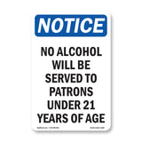 NOTICE No Alcohol Will Be Served