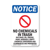NOTICE No Chemicals In Trash