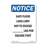 NOTICE Safe Floor Load Limit Not