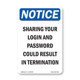 NOTICE Sharing Password Result In Termination
