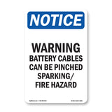 NOTICE Warning Battery Cables Can Be Pinched