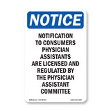 Notification To Consumers Physician Assistants