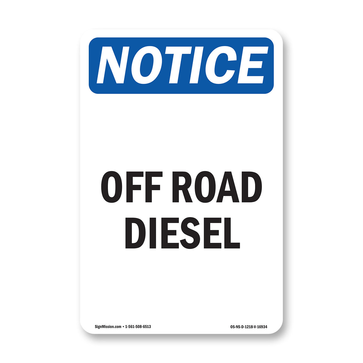 Off Road Diesel Sign