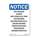 Only One Drum Allowed Keep Closed At All