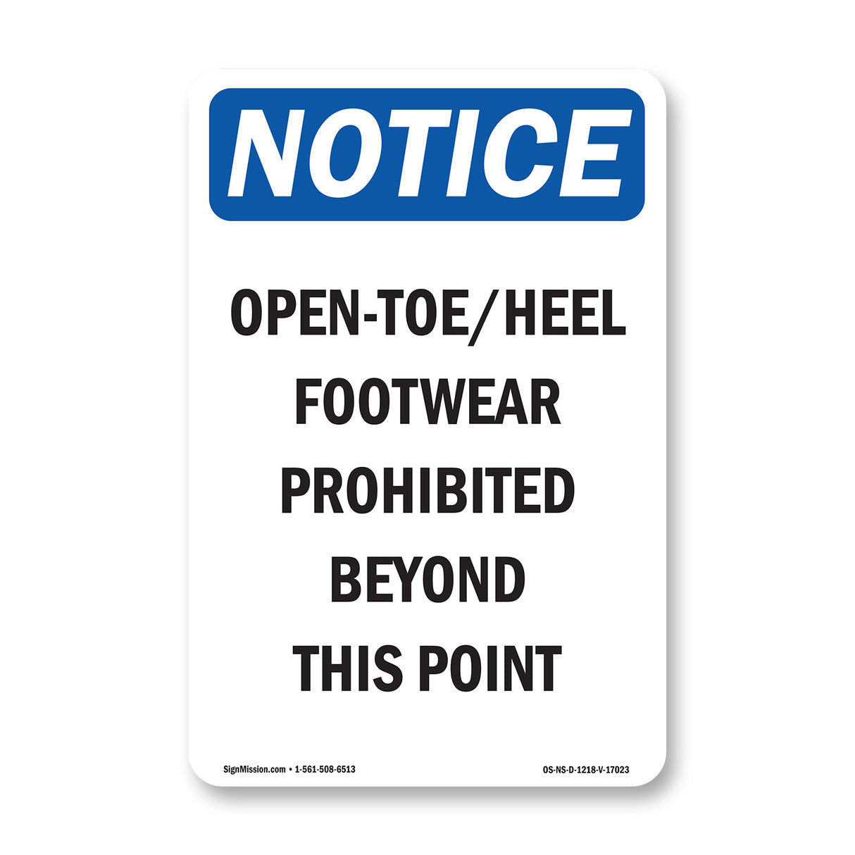 Open-Toe Heel Footwear Prohibited Beyond