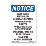 Park Rules Park Only In Designated
