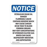 Petroleum Crude Oil Danger Flammable Liquid Sign